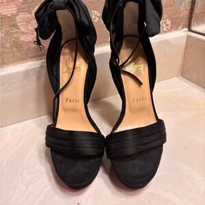 Christian Louboutin Black Heels with Bow Detail